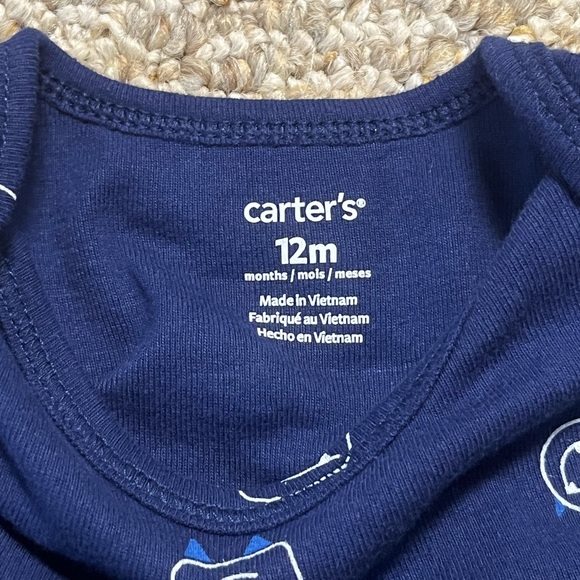 Carter’s blue onesie 12m - Picture 4 of 5